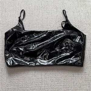Glossy Black Camisole Top